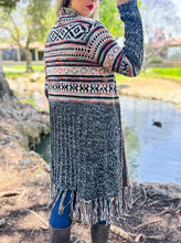 Load image into Gallery viewer, Clara Aztec Print Knitted Open Cardigan
