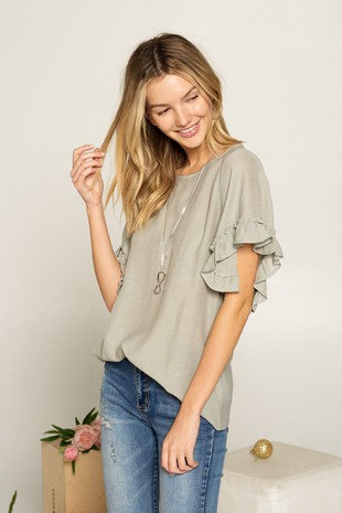 Iris Ruffle Sleeve Blouse