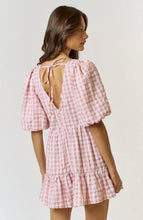 Load image into Gallery viewer, New Beginnings Plaid V-Neck Puff Sleeve Romper
