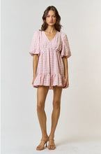 Load image into Gallery viewer, New Beginnings Plaid V-Neck Puff Sleeve Romper
