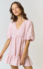 Load image into Gallery viewer, New Beginnings Plaid V-Neck Puff Sleeve Romper
