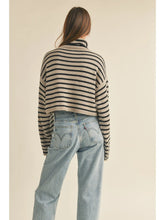 Load image into Gallery viewer, Yvette Striped Turtle Neck Crop Sweater
