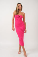 Load image into Gallery viewer, Marissa Strapless Front Twist Midi Dress
