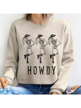 Load image into Gallery viewer, Howdy Cowboy Skeletons Halloween Sweatshirt
