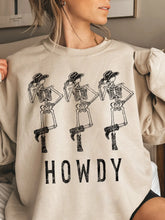 Load image into Gallery viewer, Howdy Cowboy Skeletons Halloween Sweatshirt
