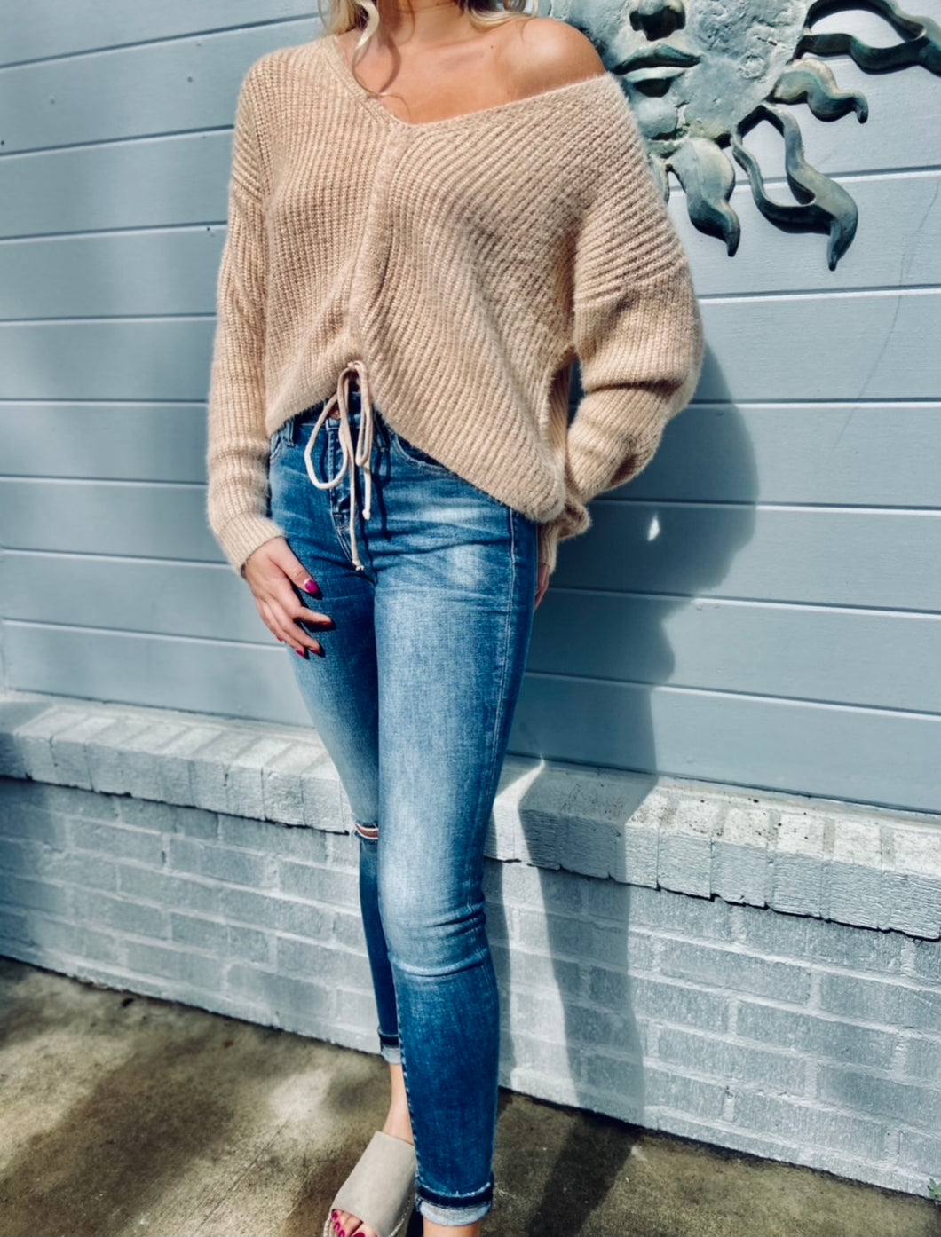 Long Sleeve Ruched Sweater