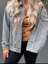 Load image into Gallery viewer, Only The Lonely Relaxed Fit Boyfriend Studded Denim Jacket
