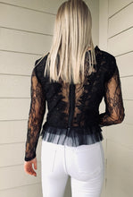 Load image into Gallery viewer, Temptress Long Sleeve Lace Crop Top
