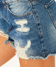 Load image into Gallery viewer, Candice Ripped Front Denim Shorts
