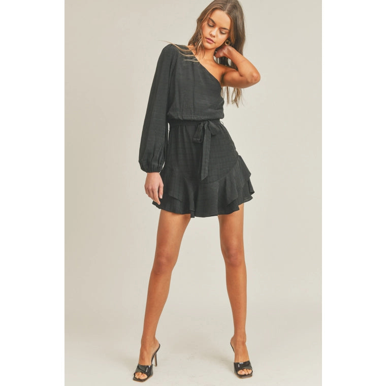 Between You And Me One Shoulder Mini Dress