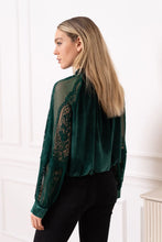 Load image into Gallery viewer, Juliet Romantic Velvet Blouse With Lace Sleeves

