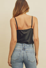 Load image into Gallery viewer, Heed Over Heels Satin Cami Bodysuit
