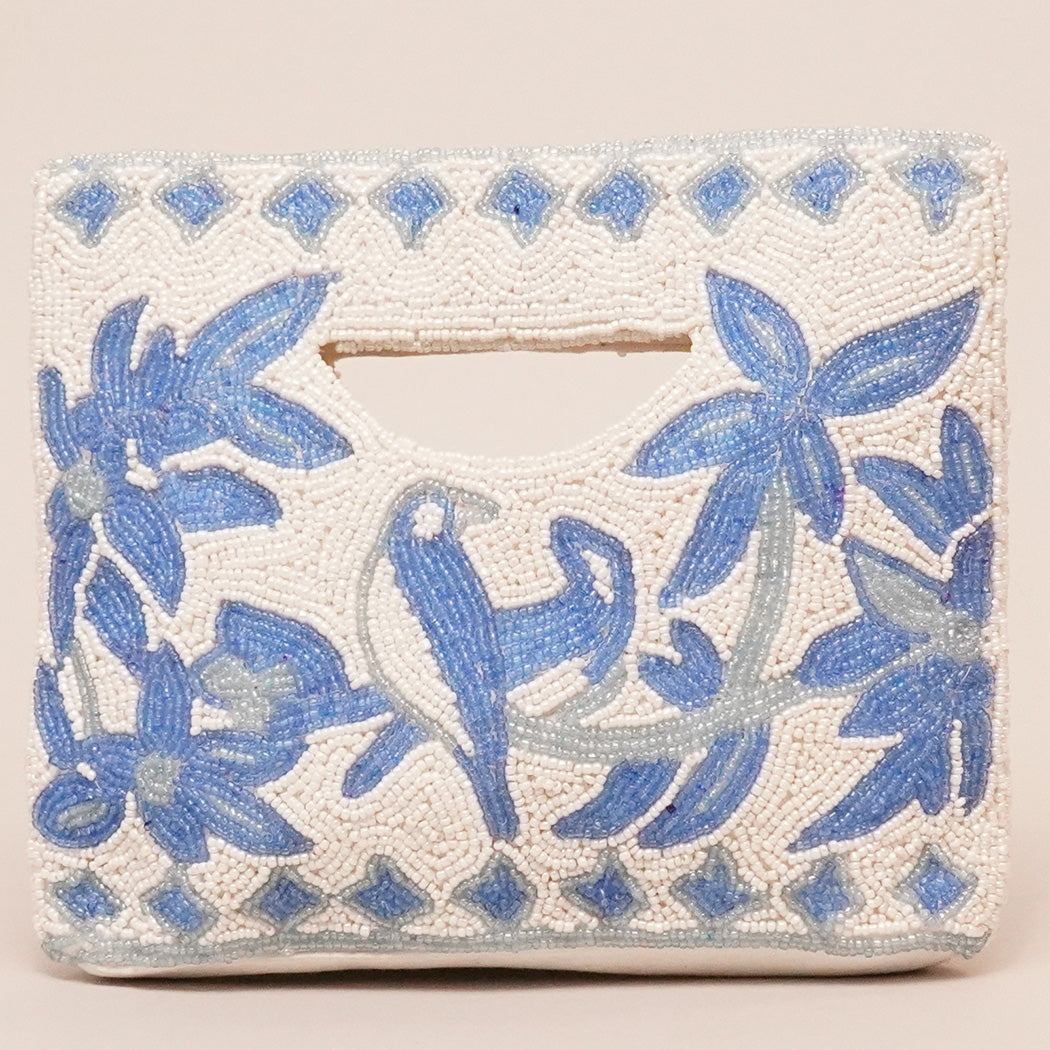 Birds Of Paradise Square Beaded Clutch