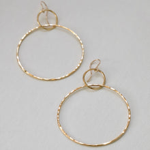 Load image into Gallery viewer, Double Hammered Silhouette Hoop Earrings
