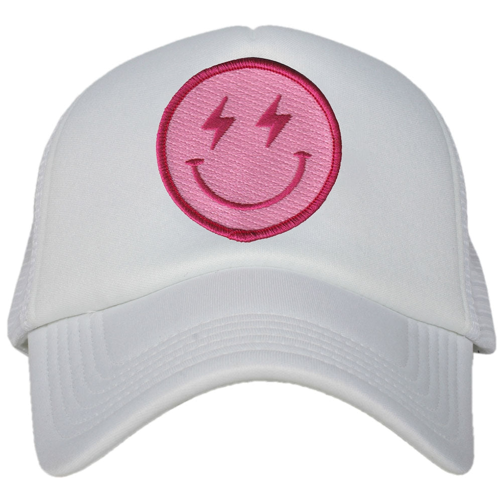 Smiley Face Lightning Foam Trucker Hat