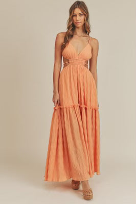 I'm That Girl Cut-Out Pleated Maxi Dress