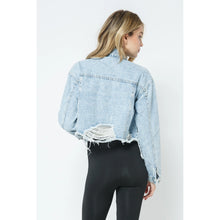 Load image into Gallery viewer, Nena Ripped Denim Cropped Jacket
