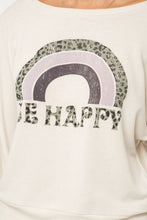 Load image into Gallery viewer, BE HAPPY Vintage Print Dolman Pullover
