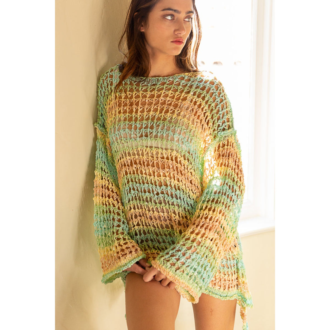 Bree Oversized Stripe Crochet Top