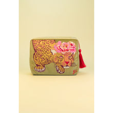Load image into Gallery viewer, Into the Wild Leopard Velvet Makeup Bag
