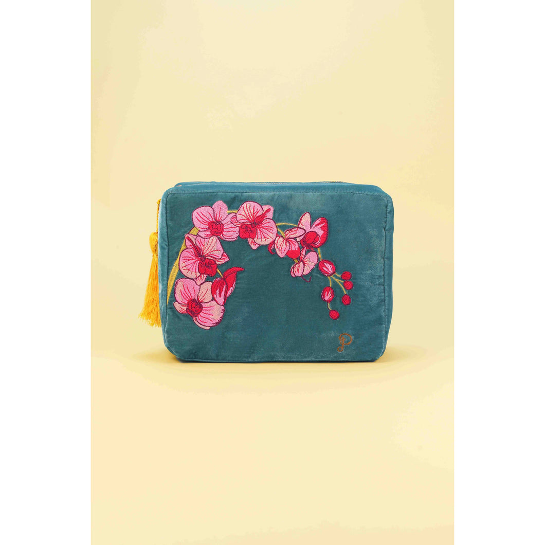The Perfect Bloom Orchid Velvet Makeup Bag