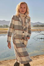 Load image into Gallery viewer, Paloma Plaid Wool-Blend Overcoat
