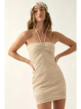 Load image into Gallery viewer, Feels Like Summer Crochet Knit Halter Mini Dress
