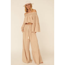 Load image into Gallery viewer, Louise Woven Wide Flare Leg Drawstring Pants

