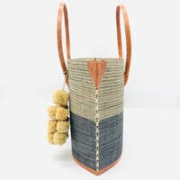 Load image into Gallery viewer, Manhattan Melange Two Tone Straw Bag
