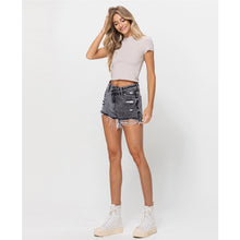 Load image into Gallery viewer, VERVET Lovey Dovey Super High Rise Two Toned Denim Shorts

